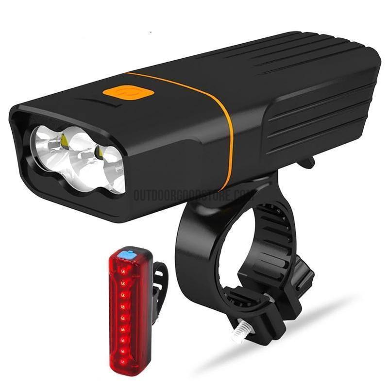 bicycle flashlight rechargeable LED Bike Lights, USB Rechargeable Bicycle Front And Back Bike Light,3 Modes 5200Mah IPX6 Waterproof Headlight,for Safe Cycling Hiking Road Mountain