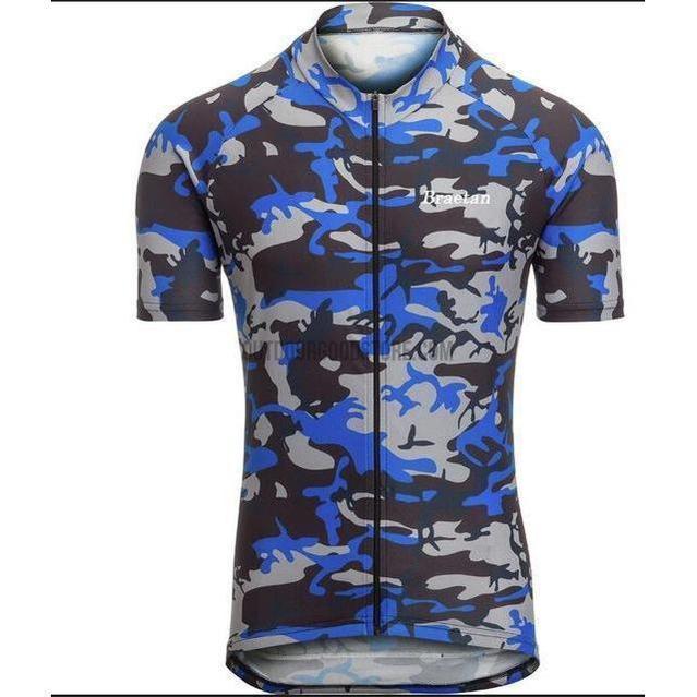 Blue Camouflage Cycling Jersey M