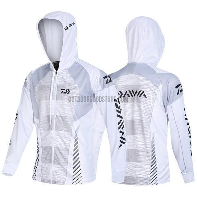 DAIWA Hooded Full Zip Fishing Jersey V1  Fishing outfits, Fishing shirts, Fish  man