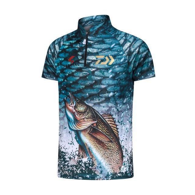 Summer Fish Outdoor T-Shirt Men 3D Cool Print Fishing Men Short