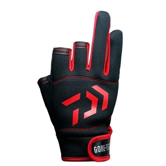 Daiwa 3/5 3/5 Fingerless Anti-Slip Leather Fishing Gloves – Outdoor Good  Store