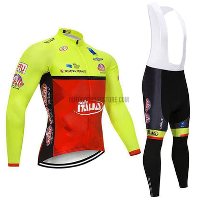 Italy Italia Retro Long Sleeve Cycling Jersey Suit Kit-cycling jersey-Outdoor Good Store