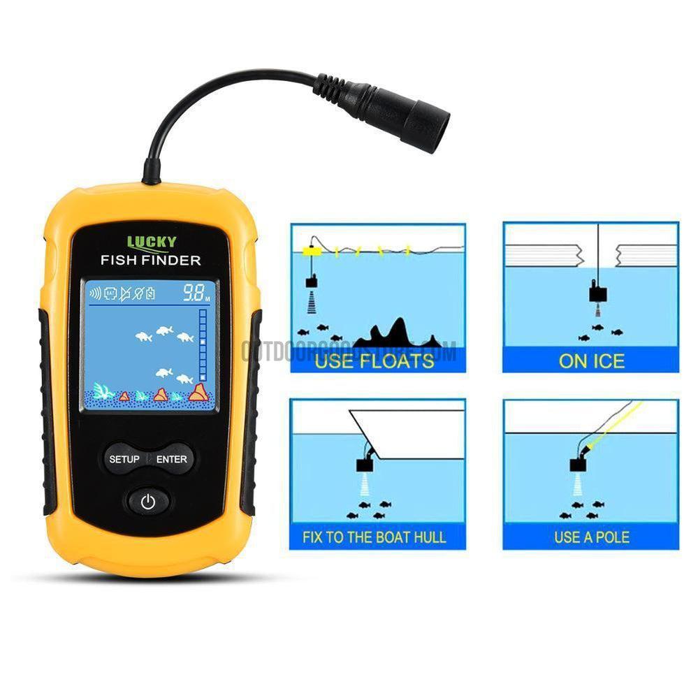 Portable Fish Depth Finder, Transducer Fishing LCD Display, Sonar Fish  Finder with 5.6in 256 Color LCD Display 50/200 KHz Dual 
