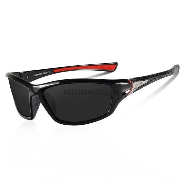 Queshark Professional TR90 Frame HD Polarized Sunglasses Red Lens