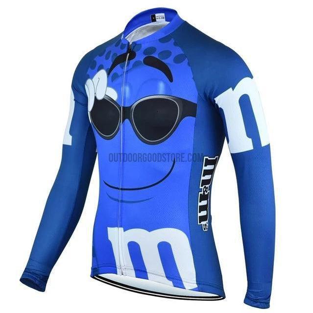 Red Blue M M Candy Long Cycling Jersey Outdoor Good Store