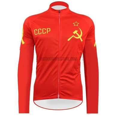 Russia Soviet Union CCCP Long Sleeve Thin Cycling Jersey-cycling jersey-Outdoor Good Store