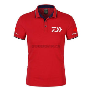 DAIWA Fishing Shirt Cotton Short Sleeve Polo-Outdoor Good Store