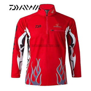 DAIWA Flames Long Sleeve Fishing Jersey Shirt-fishing jersey-Outdoor Good Store