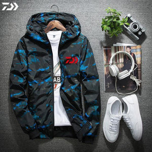 DAIWA Long Sleeve Camo Windproof Hooded Jacket-Outdoor Good Store