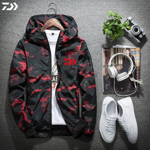 DAIWA Long Sleeve Camo Windproof Hooded Jacket-Outdoor Good Store