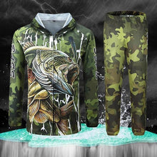 Full Zipper Camo Bass Fishing Jersey Pants Combo-Fishing Clothings-Outdoor Good Store