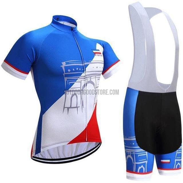 Paris France Retro Cycling Short Jersey Kit-cycling jersey-Outdoor Good Store