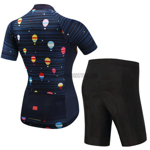 Women's Black Blue Air Balloon Cycling Jersey Kit-cycling jersey-Outdoor Good Store