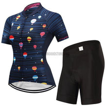 Women's Black Blue Air Balloon Cycling Jersey Kit-cycling jersey-Outdoor Good Store