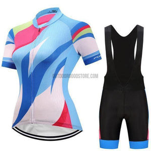 Women's Blue Wave Art Cycling Jersey Kit-cycling jersey-Outdoor Good Store