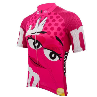Womens Pink M&M Retro Cycling Jersey Shorts Kit-cycling jersey-Outdoor Good Store