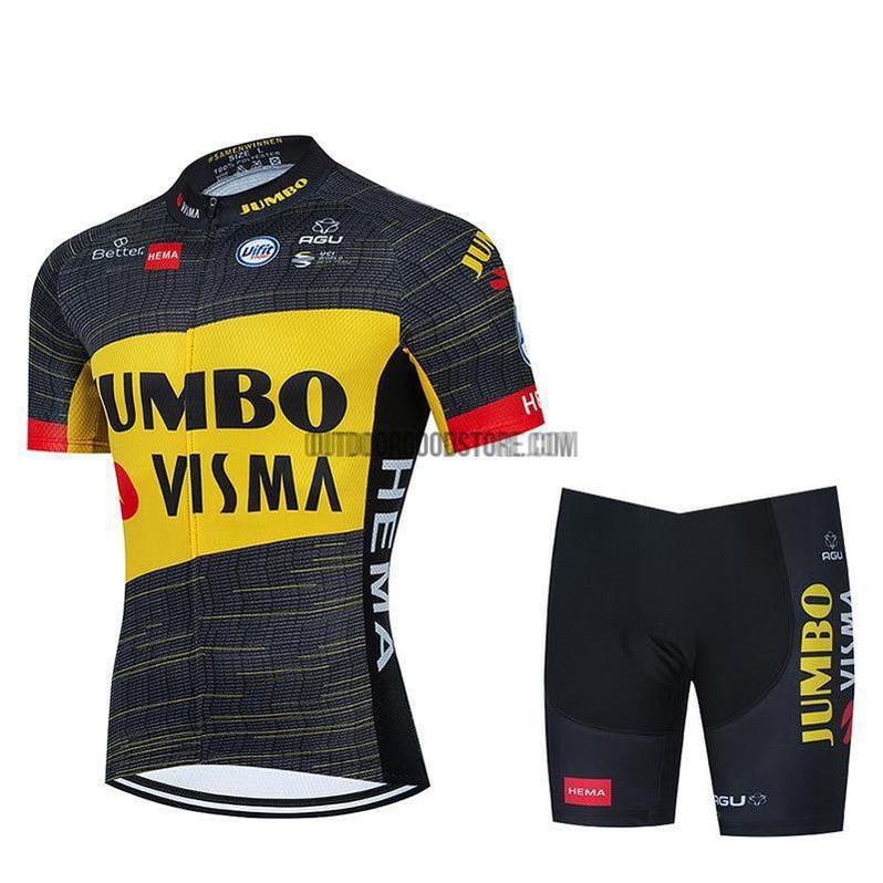 2021 JUM Yellow Cycling Bike Jersey Kit-cycling jersey-Outdoor Good Store