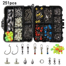 251 Pcs Fishing Tackle Kit Set w/ Jig Hooks Swivel Snaps Sinkers Split Rings Beads for Freshwater Saltwalter-Fishing Tackle Boxes-Outdoor Good Store