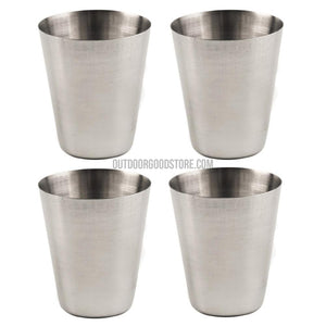 4 Pieces Stainless Steel Portable Camping Fishing Cups with Case 30ML 70ML 180ML-Outdoor Tools-Outdoor Good Store