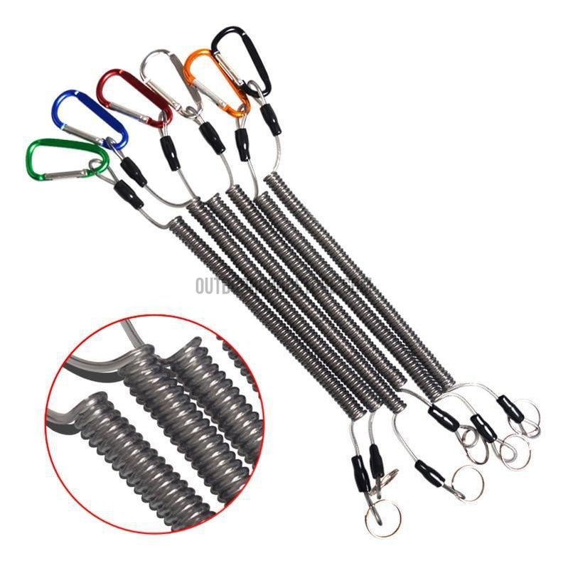 6x Fishing Lanyard Heavy Duty Retractable Coiled Tether with