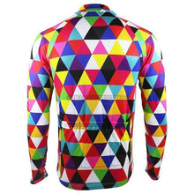 Abstract Art Bright Triangles Long Sleeve Cycling Jersey-cycling jersey-Outdoor Good Store