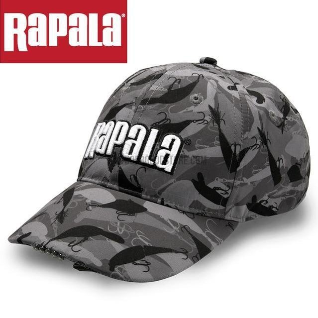 Adjustable Rapala Camouflage LED Light Fishing Hat Cap – Outdoor