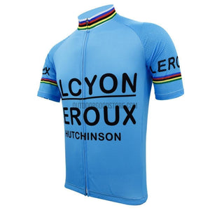Alcyon Leroux Blue Retro Cycling Jersey-cycling jersey-Outdoor Good Store