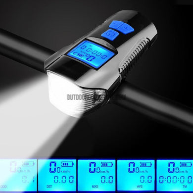 All-in-One Cycling LED Light, Horn, Speedometer Unit-Bicycle Light-Outdoor Good Store