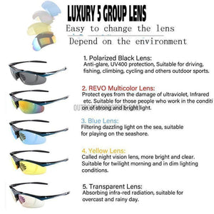 BL Polarized UV400 Outdoor Sunglasses (5 Lenses)-Cycling Eyewear-Outdoor Good Store