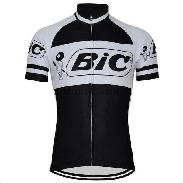 Black BIC Retro Cycling Jersey-cycling jersey-Outdoor Good Store