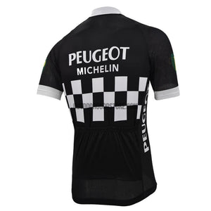 Black Peugeot Michelin Retro Cycling Jersey-cycling jersey-Outdoor Good Store