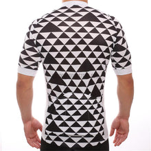 Black White Triangles Mosaic Pattern Retro Cycling Jersey-cycling jersey-Outdoor Good Store