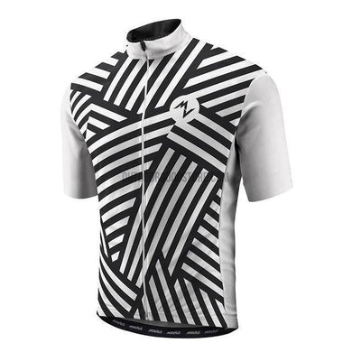 Black White Zebra Stripes Retro Cycling Jersey-cycling jersey-Outdoor Good Store