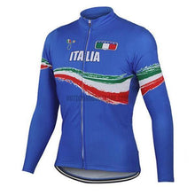 Blue Italia Italy Long Cycling Jersey-cycling jersey-Outdoor Good Store