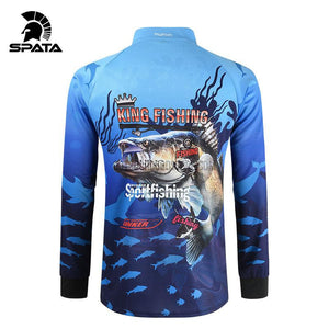 Blue UV Summer Bass Fishing Shirt Jersey Quick Dry-Fishing Clothing-Outdoor Good Store
