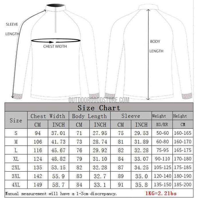 Fishing Shirt Ctrade Australia UV50+ Quick Dry Fiery Flathead Check Size  Chart