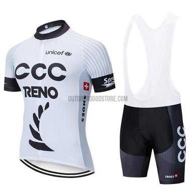 CCC White Pro Retro Short Cycling Jersey Kit-cycling jersey-Outdoor Good Store