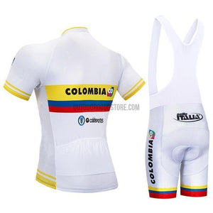 Colombia White Pro Retro Short Cycling Jersey Kit-cycling jersey-Outdoor Good Store