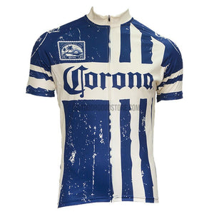 Corona Beer Blue White Retro Cycling Jersey-cycling jersey-Outdoor Good Store