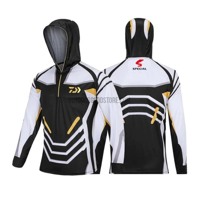 DAIWA Hooded Long Sleeve Quarter Zipper Tournament Fishing Jersey Shir –  Outdoor Good Store