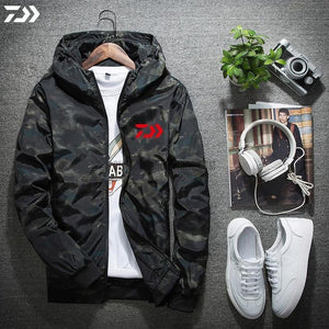 DAIWA Long Sleeve Camo Windproof Hooded Jacket-Outdoor Good Store
