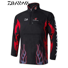 DAIWA Special Flames Long Sleeve Pull Over Fishing Jersey-fishing jersey-Outdoor Good Store