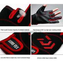 Daiwa 3/5 3/5 Fingerless Anti-Slip Leather Fishing Gloves-Outdoor Good Store