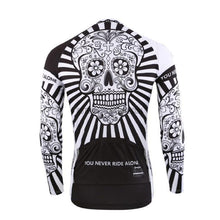 Day of Dead Skull Long Sleeve Cycling Jersey-cycling jersey-Outdoor Good Store