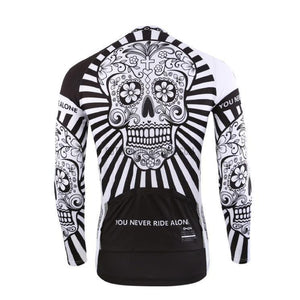 Day of Dead Skull Long Sleeve Cycling Jersey-cycling jersey-Outdoor Good Store