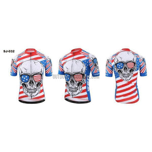 Day of Dead Skull Wolf USA Spain France Russia Cycling Jersey-cycling jersey-Outdoor Good Store