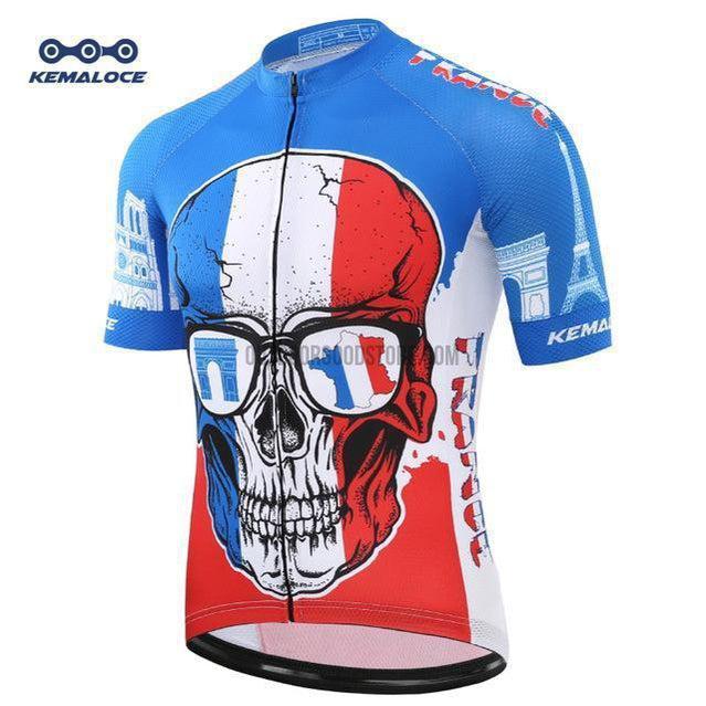 Day of Dead Skull Wolf USA Spain France Russia Cycling Jersey-cycling jersey-Outdoor Good Store