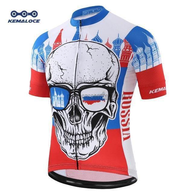 Day of Dead Skull Wolf USA Spain France Russia Cycling Jersey-cycling jersey-Outdoor Good Store