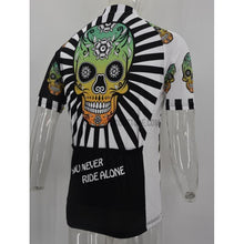 Day of the Dead Floral Green Orange Skull Cycling Jersey-cycling jersey-Outdoor Good Store