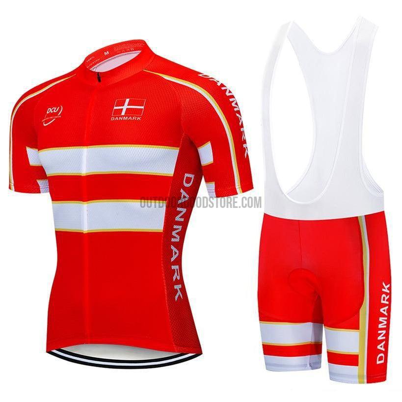 Denmark Danmark Cycling Pro Retro Short Cycling Jersey Kit-cycling jersey-Outdoor Good Store